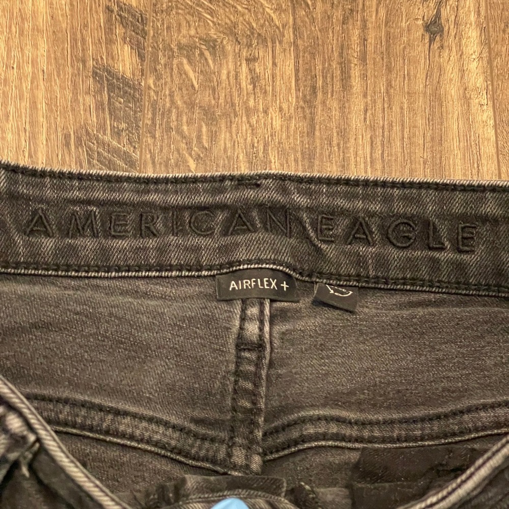 American Eagle Airflex+ Skinny Jeans Mens 29x30 Faded Black Denim Pants - Picture 5 of 11